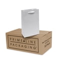 thumbnail image 1 of Prime Line Packaging Mini Bolsas De Regalo Blancas Bolsas De Compras De Papel Kraft Con Asas Baby Showers Bautizo Bodas Vacaciones A Granel 6X3X9 Paquete De 50, 1 of 1