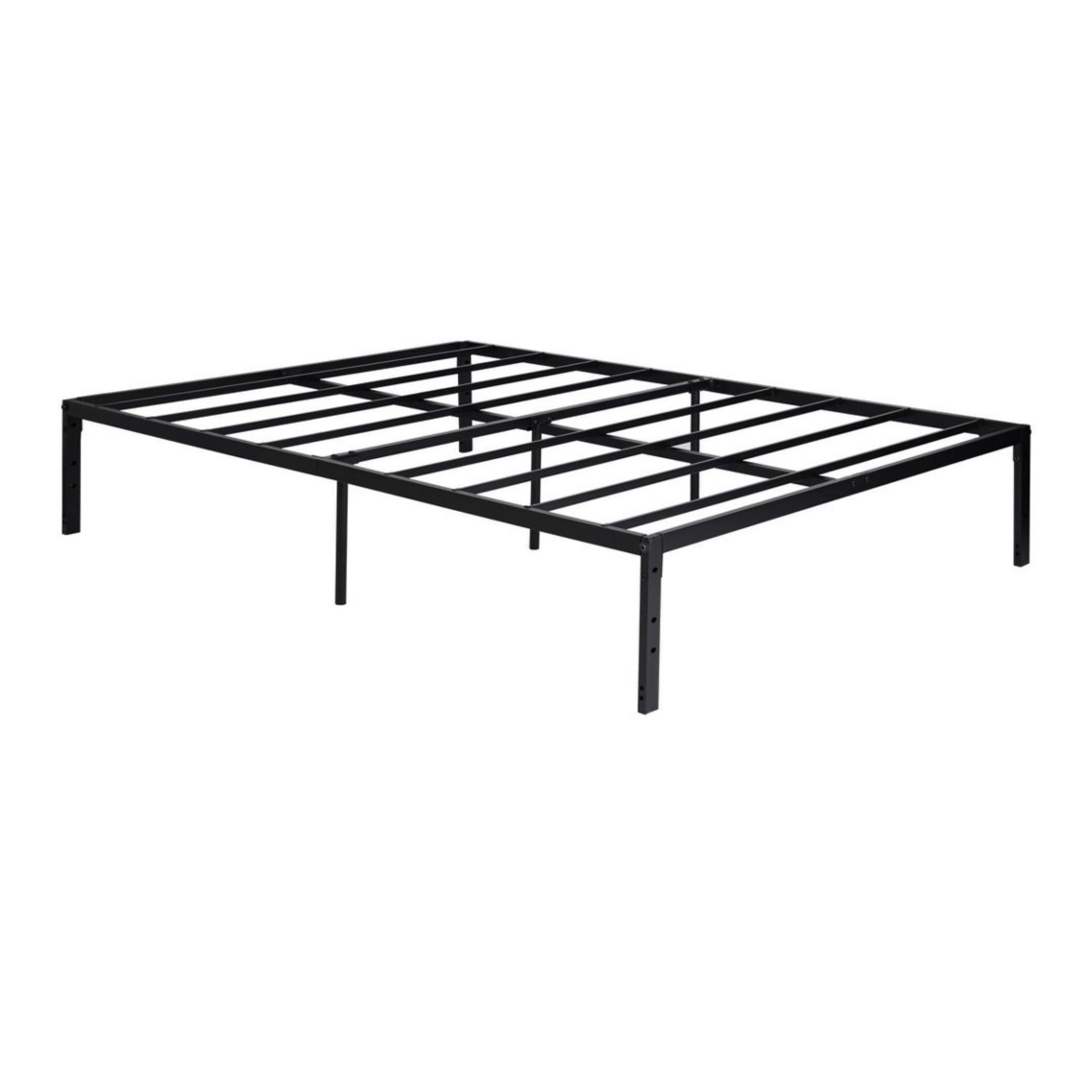 BSHTI 55" Full Bed Frame – Heavy Duty Metal Platform, 14.2" Under-Bed Storage, No Box Spring Needed, Minimalist Design, Black