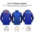 thumbnail image 4 of CROWN Men's Ski Jacket 3 in 1 Waterproof Winter Jacket Snow Jacket Windproof Hooded with Inner Warm Fleece Coat, 4 of 8