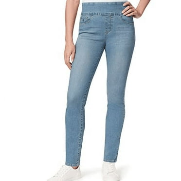 Gloria Vanderbilt Women's Blue Amanda Pull on High Rise Jean, 18 Short