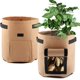 thumbnail image 4 of Juego de 3 bolsas para plantas, bolsa para plantas de tela no tejida, bolsa para patatas, bolsa para plantas para patatas, verduras, flores y plantas (23x 28 cm, marrón), 4 of 4