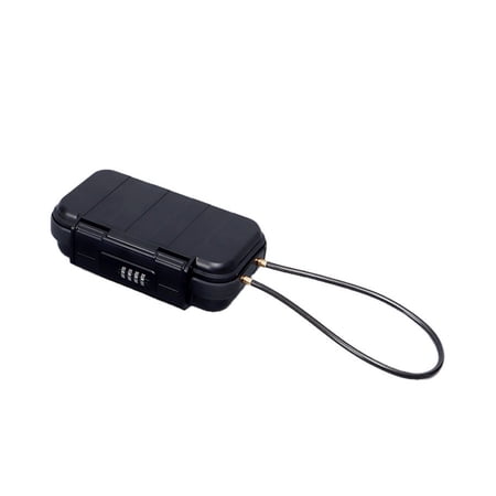 Portable Key Safe Box Safe Password Lock Safety Wire Rope Fixed for Jewelry Cash Card Mobile Phone Alloy Storage Safe Hidden Upgraded Security Combination Lock