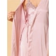 thumbnail image 6 of Unique Bargains Women's Satin 2pcs Cami Nightdress with Robe Sexy Pajama Sets S Pink, 6 of 6