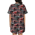 thumbnail image 3 of Naloa Red And Blue Cars Women's Short-Sleeved Pajama Set, Loungewear, Summer pajamas, Breathable Cozy - 4X-Large, 3 of 9