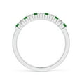 thumbnail image 2 of ANGARA Natural Square Emerald and Princess Diamond Semi Eternity Wedding Ring in 14K White Gold for Women (Size-1.9mm) | May Birthstone, Anniversary, Jewelry Gift for Women | Natural Emerald Ring, 2 of 10