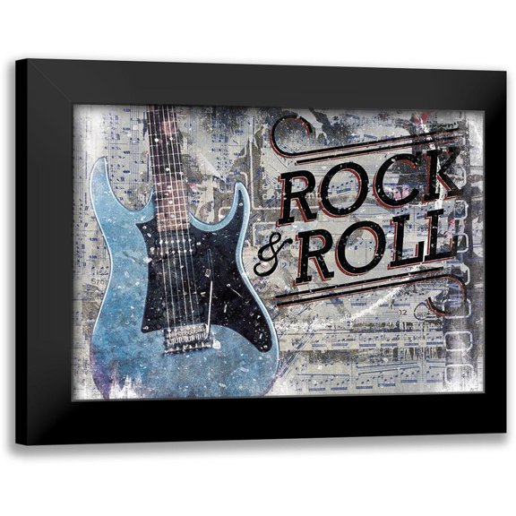 Cloverfield And Co. 14x11 Black Modern Framed Museum Art Print Titled - Rock And Roll Guitar