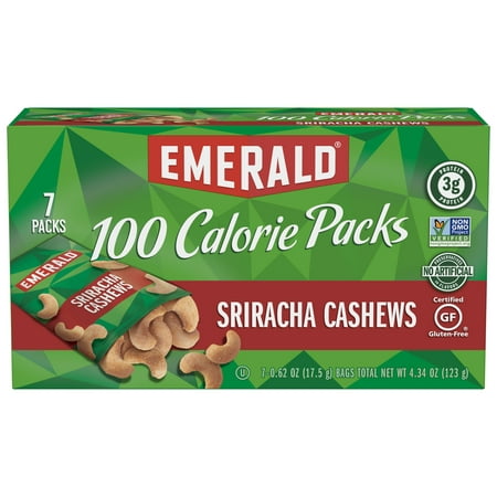 Emerald Nuts Sriracha Cashews, 100 Calorie Packs, 7 Ct