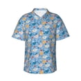 thumbnail image 2 of Goofa Cute Chickens and Flowers Hawaiian Shirt for Men, Unisex Summer Beach Casual Short Sleeve Button Down Shirts,Aloha Tropical Floral print shirt-Medium, 2 of 9