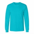 thumbnail image 5 of Hanes Essential-T Men's Long Sleeve T-Shirt | Soft Crew Neck 100 Cotton Tee, Athletic Teal, M, 5 oz, 5 of 5