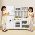 thumbnail image 3 of OLAKIDS Play Kitchen for Kids, Wooden Kids Play Kitchen Playset with Realistic Light & Sounds, Pots Pan Microwave Sink, Children Pretend Cooking Toy Set Gift for Toddler Boys Girls Ages 3+, 3 of 9