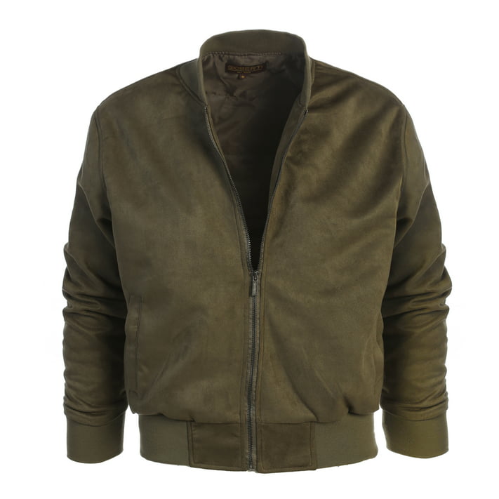 Gioberti Men's Padded Faux Suede Bomber Jacket with Warm Inner Padding ...