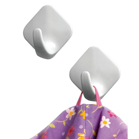 

Spectrum 1.8 in. L White Plastic Small Adhesive Hook 4 pk