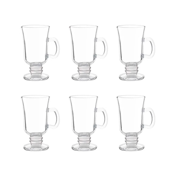 Juego De 6 Tazas Capuchino De Vidrio 250 Ml Vencort