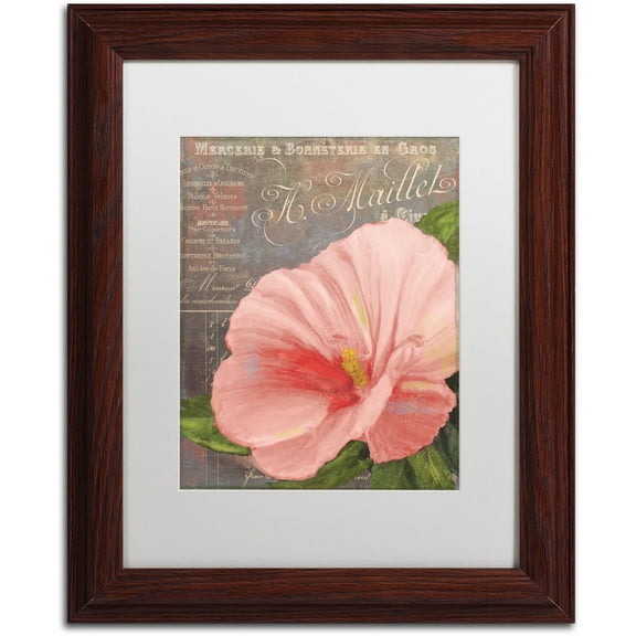 Trademark Fine Art "Peach Hibiscus" Canvas Art by Color Bakery White Matte, Wood Frame
