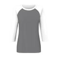 thumbnail image 4 of Fgnfyis Womens Tops Women 3/4 Sleeve Top Summer Casual Versatile Raglan Shirt Round Neck Casual Shirt Top Soft T Shirts for Women Grey_001 L, 4 of 5