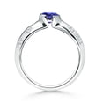 thumbnail image 2 of ANGARA Natural Semi Bezel Dome Tanzanite Ring with Diamond Accents in 14K White Gold for Women (Size-5mm) | December Birthstone, Birthday, Anniversary, Jewelry Gift for Women | Natural Tanzanite Ring, 2 of 7