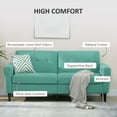 thumbnail image 4 of HOMCOM 3 Seater Sofa Upholstered Couch for Bedroom with Wood Legs, 4 of 10