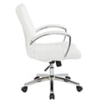 thumbnail image 3 of Executive Low Back Chair in White Faux Leather with Chrome Arms and Base K/D, 3 of 6
