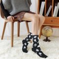 thumbnail image 4 of Sonducket Amart mujeres hombres Otoño Invierno lindo punto estampado Coral polar calcetines cálido medio tubo dormir calcetín Medias Negro Sonducket AP000974-01, 4 of 6