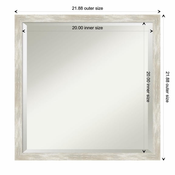 Amanti Art Crackled Metallic Narrow Framed Wall Mirror - 17.88 x 21.88 in