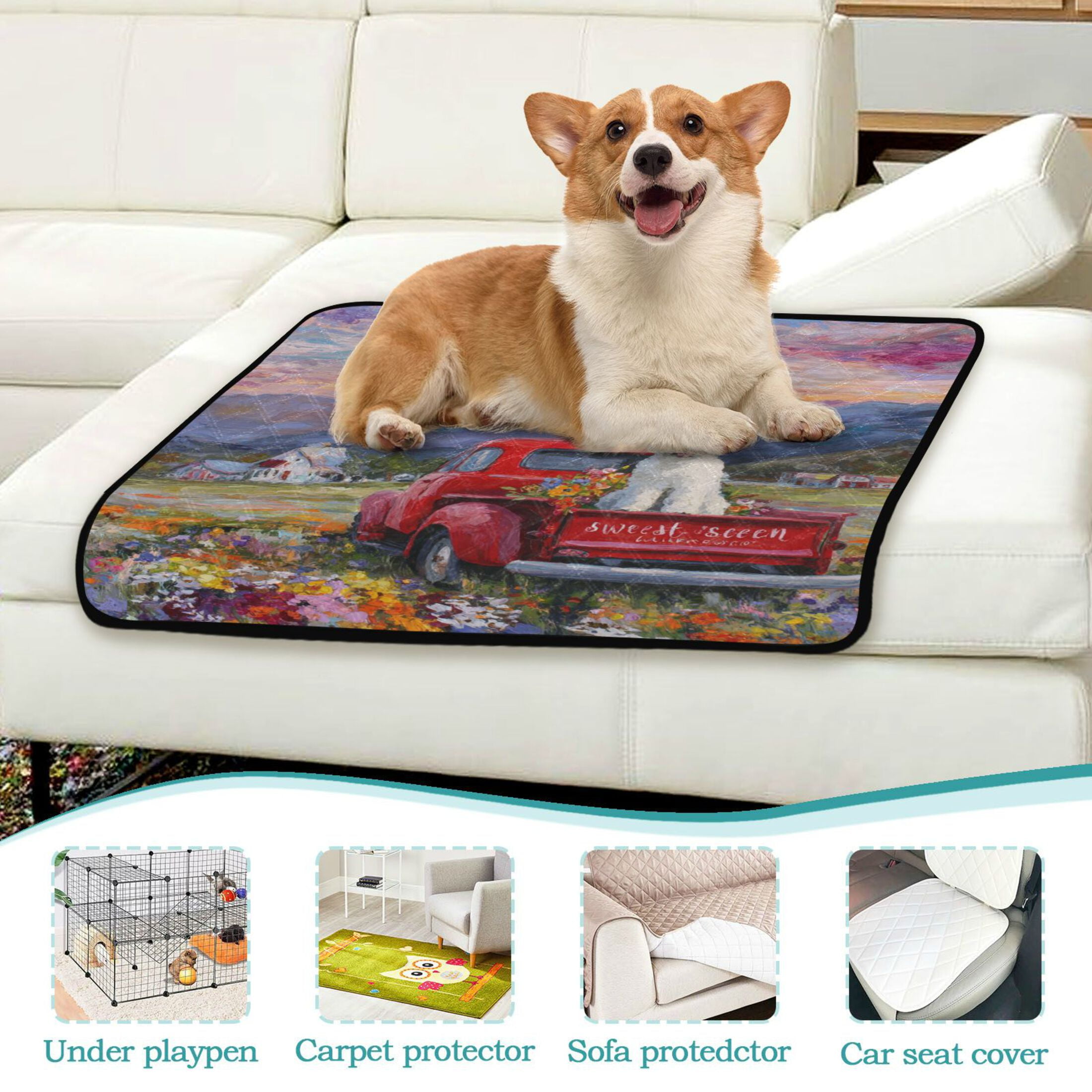 Qxltty Farm Dog Cat litter Pads Pet Set of 3 Diaper Mats Center Anti-leakage Layer Absorbent Soft and Comfortable