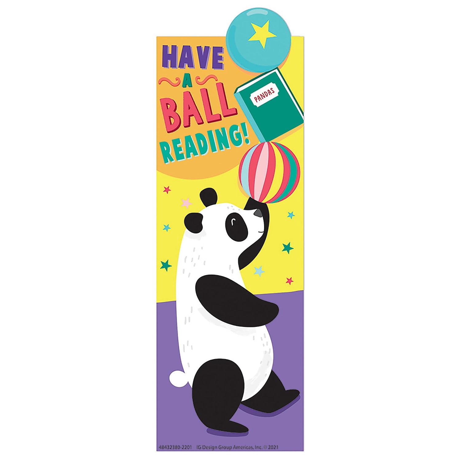 Eureka Panda Have a Ball Reading Bookmarks, 36 Per Pack, 6 Packs