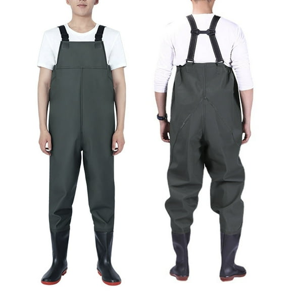 PVC Fishing Chest Waders for Men with Boots, Waterproof Bootfoot Waders, Waders with Boot Hanger for Men Women
