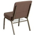 thumbnail image 4 of Flash Furniture 4 Pack HERCULES Series 21''W Church Chair in Brown Dot Fabric with Book Rack - Gold Vein FrameNative AmericanNative, 4 of 7