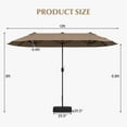 thumbnail image 6 of Amijoy 13FT Double-sided Patio Umbrella w/ Crank Handle Umbrella Base Safety Lock Tan, 6 of 8