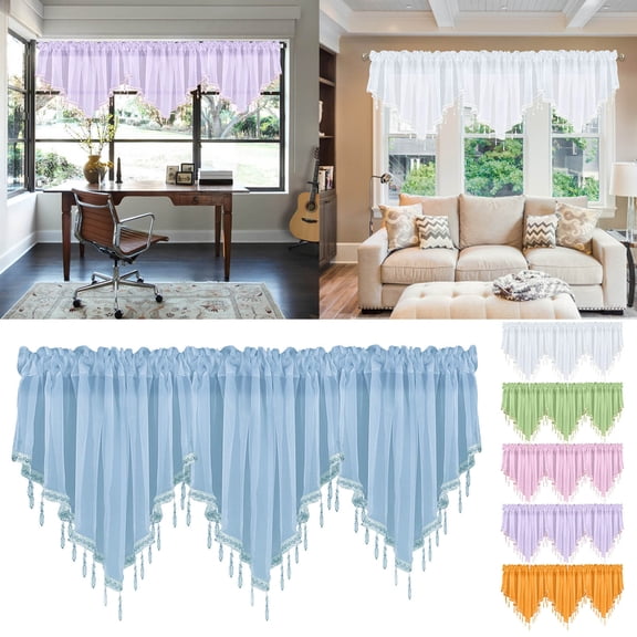 3Pc Curtains 3Pc Solid Color Finished Curtain Curtain Drapery 51X24 Bedroom Home Decor Triangle Curtain Curtain Screen Kitchen Short Curtain Curtain