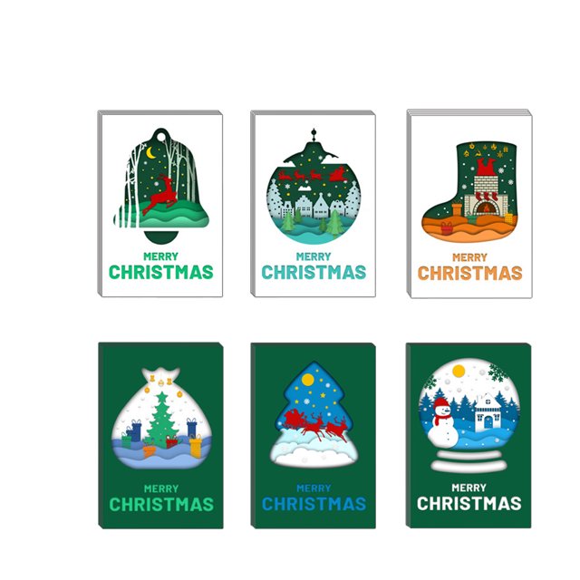 Serie de 24 tarjetas navideñas, juego de tarjetas de felicitación navideñas con pegatinas de sobre