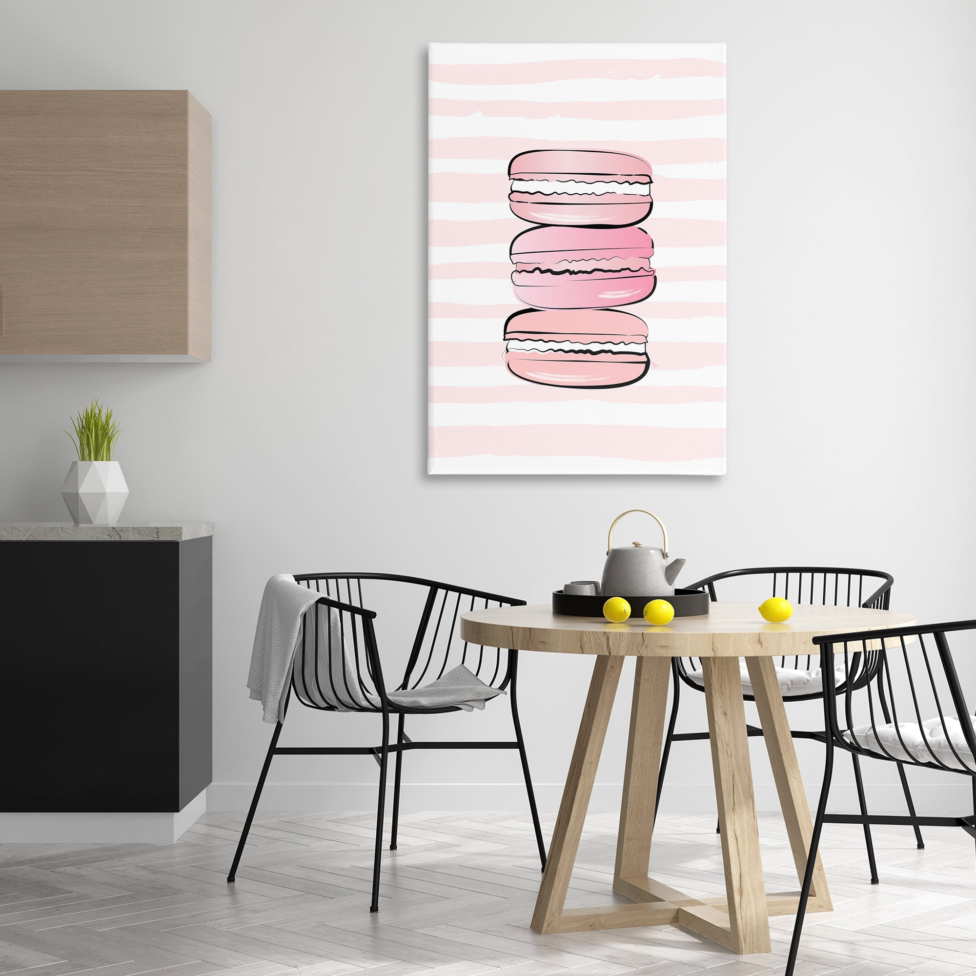 Stupell Industries Blush Pink Macarons Food & Beverage Painting Gallery Wrapped Canvas Art Print Wall Art, 30 x 45