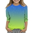 thumbnail image 1 of Zpanxa T-Shirts Garçons Imprimé d'Intérêt Manches 3/4 Col Rond Haut T-Shirts Graphique Amusant avec Polyester Spandex 9 Ans, 1 of 4