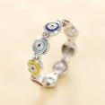 thumbnail image 7 of PPgejGEK Ring for Women 925 Silvery Blue Hamsa Evil Eyes Enamel CZ Rings Dainty Turkish Greek Colorful Eyes Ojo Rings Protection Jewelry Size 6 To 10 Tax Free Weekend, 7 of 7