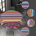 thumbnail image 5 of Mexican Blanket Serape Stripe Pattern Colorful Waterproof Picnic Patio Party Round Table Cloth Cover Decorations Fabric 60 Inch Circular Tablecloth For 20-47 Inch Home Dining Room Kitchen Decor, 5 of 6