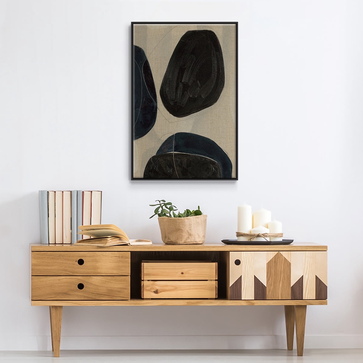 Gravity II Framed Premium Gallery Wrapped Canvas - Ready to Hang - 27 x 41 - Black Floating Frame
