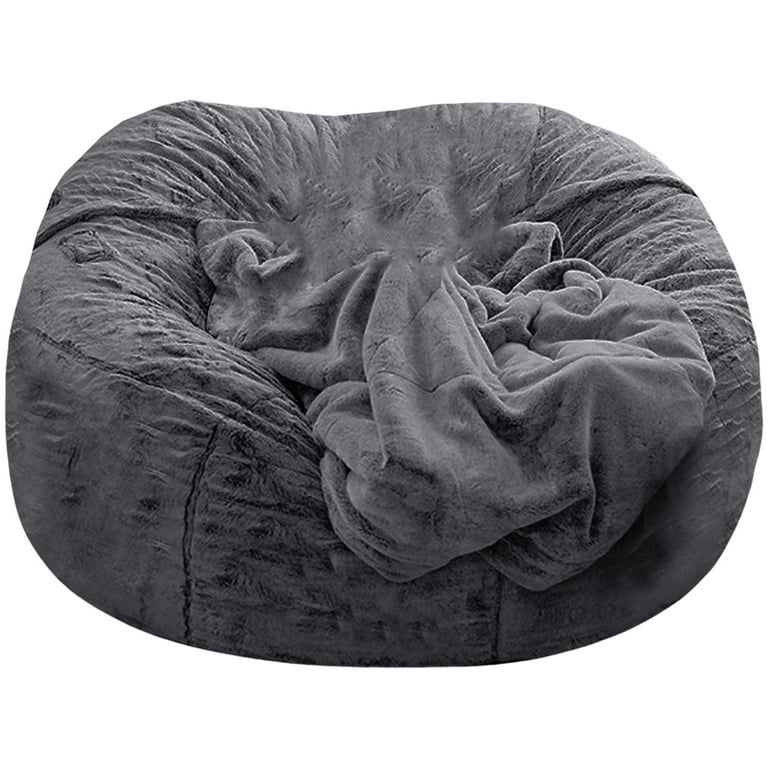 meijuhuga Sofa Bean Bag No Filler Soft Washable Comfortable Anti-fading  Wear Resistant High Elastic Extra Large Bean Bag Chair Cover Home Decor