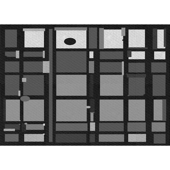 Ahgly Company Machine Washable Indoor Rectangle Transitional Charcoal Black Area Rugs, 7' x 9'