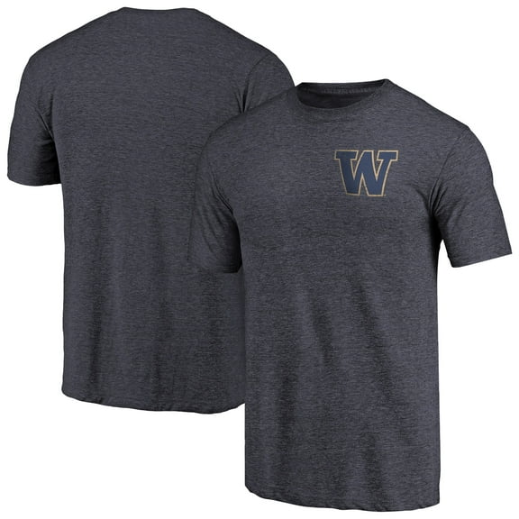 Men's Navy Washington Huskies Left Chest Distressed Logo Tri-Blend T-Shirt