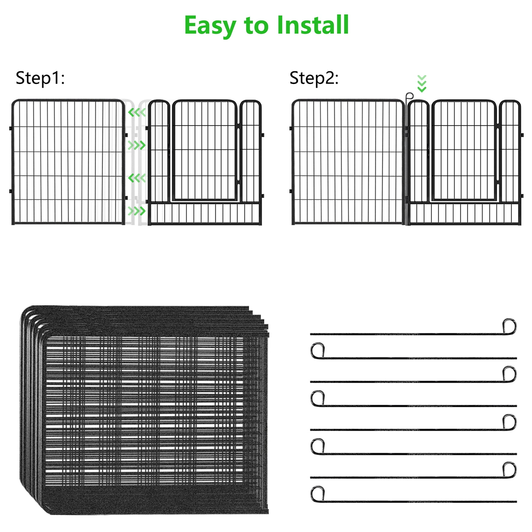 Jhsomdr Garden Decorative Fence No Dig Fence 20 Panels 32" Height Heavy Duty Metal Animal Barrier Fence for Yard & Patio