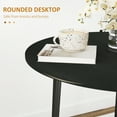 thumbnail image 6 of HOMCOM Foldable Dining Table, Round Drop Leaf Table w/ Wood Legs, Black, 6 of 9