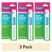 (3 pack) Benadryl Extra Strength Itch Relief Stick, Travel Size, 0.47 fl. oz