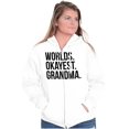 thumbnail image 4 of Worlds Okayest Grandma Funny Cute Womens Plus Size Graphic Zipper Hoodie Brisco Brands 4X, 4 of 5