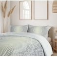 thumbnail image 6 of Grey and White Duvet Cover Sets, Culture Mandala Circle Ombre Art Cosmos, Bedding Set with 2 Duvet Covers & 4 Pillowcases, 2 Pack Queen Size, Pale Grey White Ivory, by Ambesonne, 6 of 7