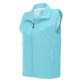thumbnail image 2 of VJGBEGW Men Women Lightweight Sleeveless Vest Casual Lapel Zipper Jacket Mesh Lined Outdoor Outerwear With Side Pockets Light Blue 3XL, 2 of 5
