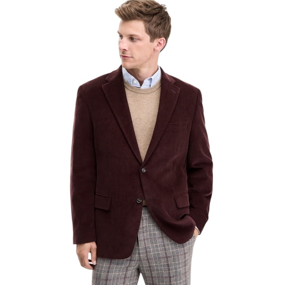 Tommy Hilfiger Mens Modern fit Corduroy Sport Coat Blazer 46 L Brown Solid