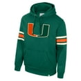 thumbnail image 2 of Men's Colosseum Green Miami Hurricanes Saluting Pullover Hoodie, 2 of 3
