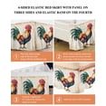 thumbnail image 6 of Rooster Bed Skirt Farm Chicken Rustic Animal Bed Skirts Queen Size 18 Inch Drop, Wrap Around Dust Ruffle&nbsp;Bedskirt with Adjustable Elastic Belt for Queen Size Beds, 6 of 7