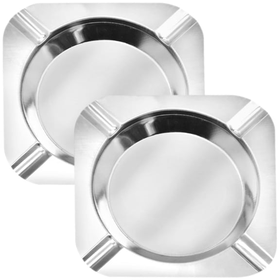 LYTMENT 12pcs Stainless Steel Ashtray Indoor Outdoor Ash Tray for Smoking Container Patio Deck or Garden Outdoor