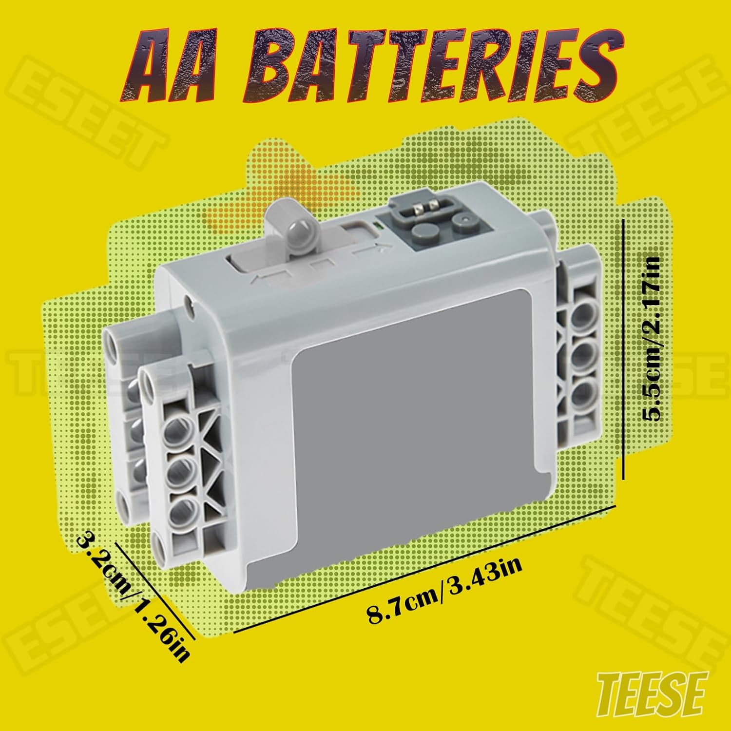 TEESE 4pcs Technic-Motor Set with Motor-Swith-Light-Cable, Battery-Box, Compatible with Technic-Parts